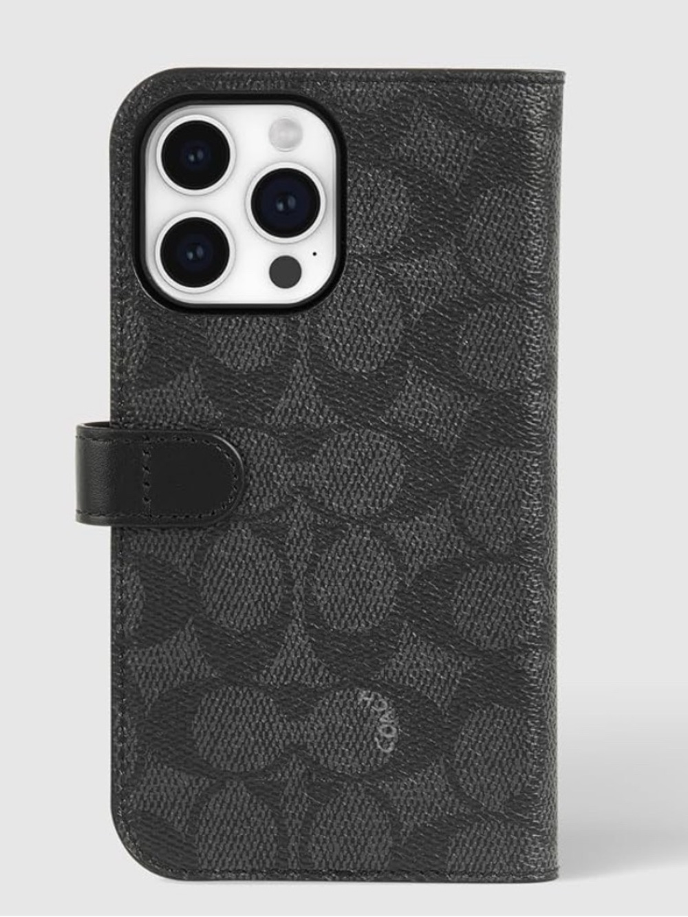 Coach Canvas iPhone 15 Pro Follo Case with Magnetic Closure